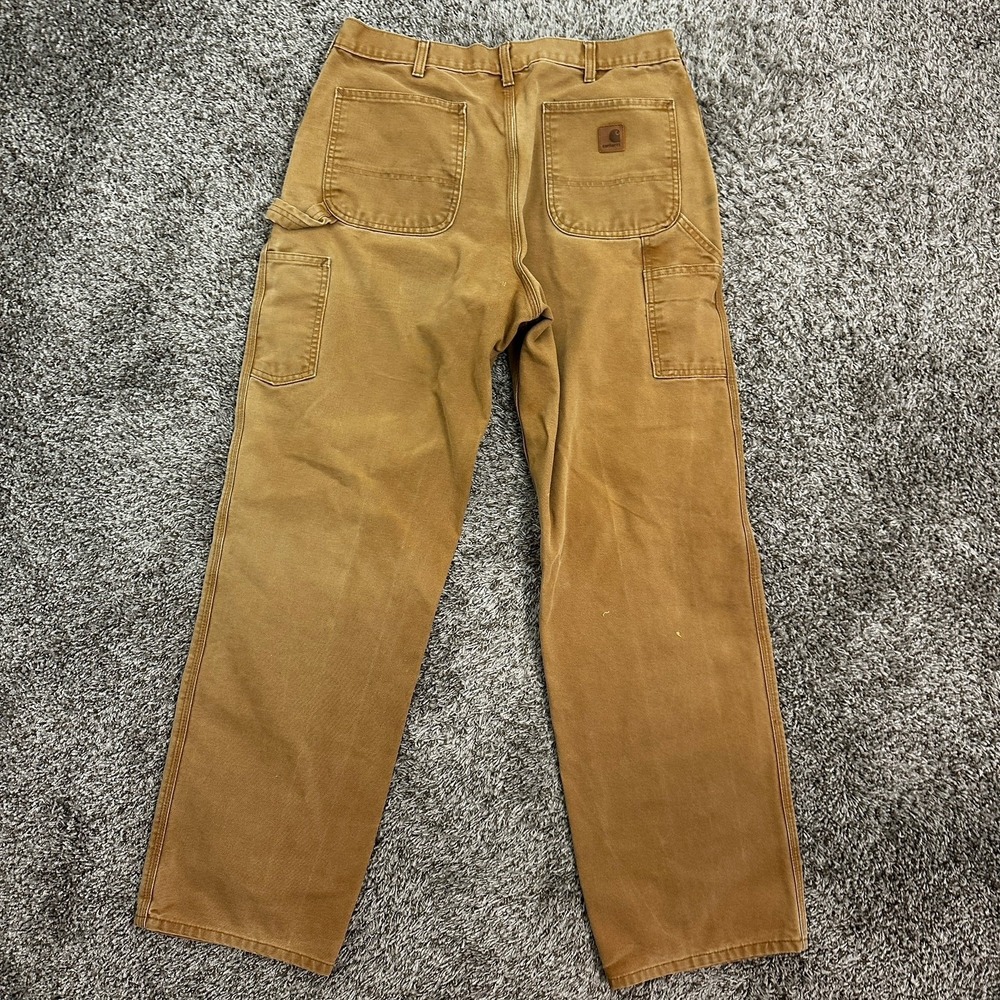 Carhartt B11 BRN Duck Canvas Carpenter Pants Made in USA Brown 36x34(34x33) Work